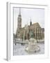 Snow on St. Stephen's Statue, Castle Hill Area, Budapest, Hungary-Christian Kober-Framed Photographic Print