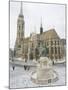 Snow on St. Stephen's Statue, Castle Hill Area, Budapest, Hungary-Christian Kober-Mounted Photographic Print