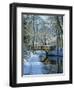 Snow on the Basingstoke Canal, Stacey's Bridge and Towpath, Winchfield, Hampshire, England, UK-Pearl Bucknall-Framed Photographic Print