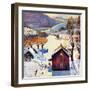 "Snow on the Farm", December 22, 1956-John Clymer-Framed Giclee Print