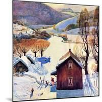 "Snow on the Farm", December 22, 1956-John Clymer-Mounted Giclee Print