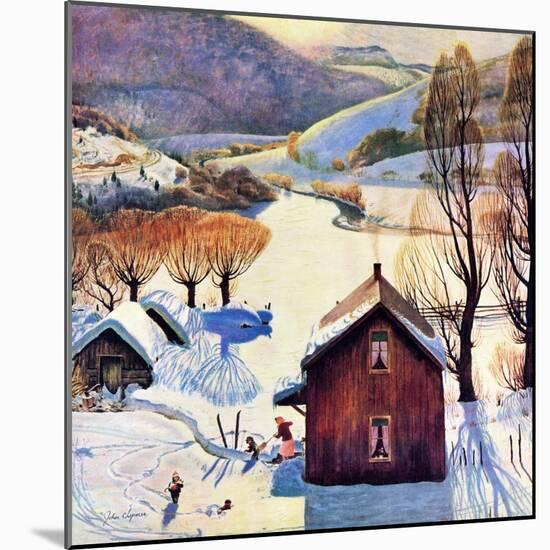 "Snow on the Farm", December 22, 1956-John Clymer-Mounted Giclee Print