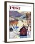 "Snow on the Farm" Saturday Evening Post Cover, December 22, 1956-John Clymer-Framed Giclee Print