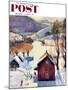 "Snow on the Farm" Saturday Evening Post Cover, December 22, 1956-John Clymer-Mounted Giclee Print