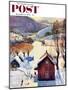 "Snow on the Farm" Saturday Evening Post Cover, December 22, 1956-John Clymer-Mounted Giclee Print