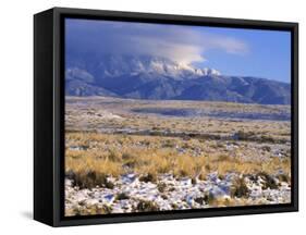 Snow on the Sandia Mountains and High Plains Near Albuquerque, New Mexico-null-Framed Stretched Canvas