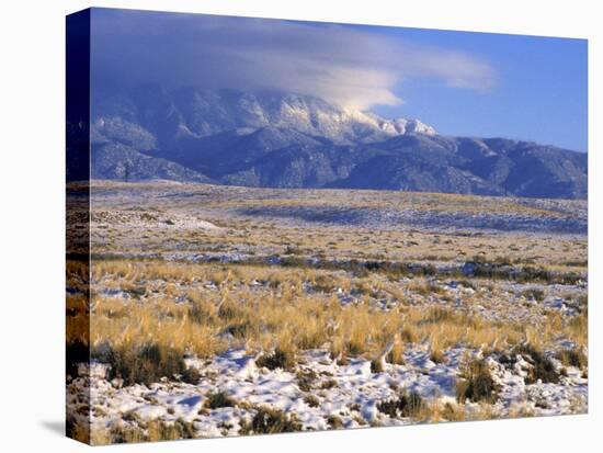 Snow on the Sandia Mountains and High Plains Near Albuquerque, New Mexico-null-Stretched Canvas