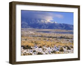 Snow on the Sandia Mountains and High Plains Near Albuquerque, New Mexico-null-Framed Photographic Print