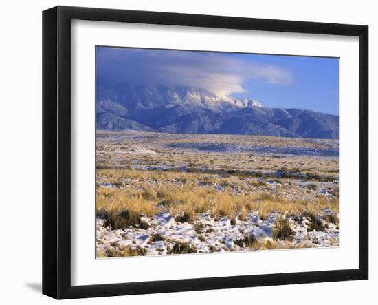 Snow on the Sandia Mountains and High Plains Near Albuquerque, New Mexico-null-Framed Photographic Print