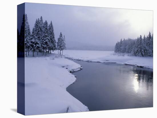 Snow on the Shores of Second Connecticut Lake, Northern Forest, New Hampshire, USA-Jerry & Marcy Monkman-Stretched Canvas