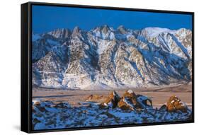 Snow on the Sierra Nevada Range, California-Zandria Muench Beraldo-Framed Stretched Canvas