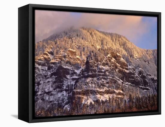 Snow on Yeon Mountain-Steve Terrill-Framed Stretched Canvas