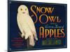 Snow Owl Apple Label - Yakima, WA-Lantern Press-Mounted Art Print