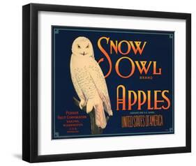 Snow Owl Brand Apples-null-Framed Art Print