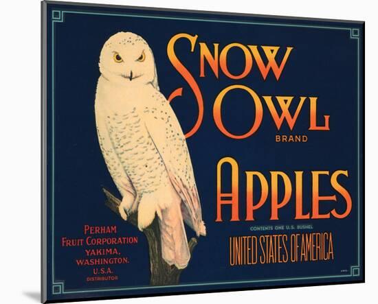 Snow Owl Brand Apples-null-Mounted Art Print