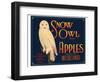 Snow Owl Brand Apples-null-Framed Art Print