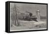 Snow-Plough on the Grand Trunk Railway, Canada-null-Framed Stretched Canvas