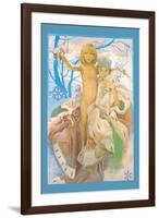 Snow Queen and Child-Alphonse Mucha-Framed Art Print