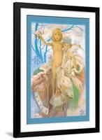 Snow Queen and Child-Alphonse Mucha-Framed Art Print