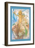 Snow Queen and Child-Alphonse Mucha-Framed Art Print