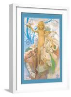 Snow Queen and Child-Alphonse Mucha-Framed Art Print