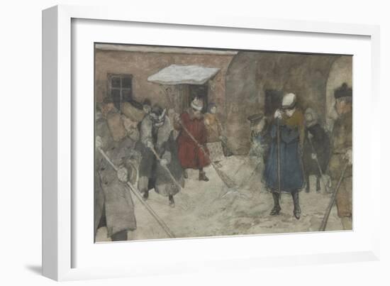 Snow Removal, Ca 1921-Alexander Ivanovich Vakhrameyev-Framed Giclee Print