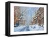 Snow, Remsen St. Brooklyn NY, 2012-Anthony Butera-Framed Stretched Canvas