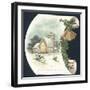 Snow Scene and Church, Christmas Card-null-Framed Premium Giclee Print