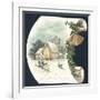 Snow Scene and Church, Christmas Card-null-Framed Giclee Print