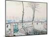 Snow Scene at Moret, C.1894 (Pastel)-Alfred Sisley-Mounted Giclee Print