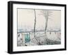 Snow Scene at Moret, C.1894 (Pastel)-Alfred Sisley-Framed Giclee Print