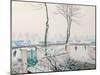 Snow Scene at Moret, C.1894 (Pastel)-Alfred Sisley-Mounted Giclee Print