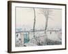Snow Scene at Moret, C.1894 (Pastel)-Alfred Sisley-Framed Giclee Print