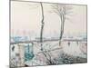 Snow Scene at Moret, C.1894 (Pastel)-Alfred Sisley-Mounted Giclee Print