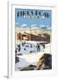 Snow Scene Atop Pikes Peak, Colorado-Lantern Press-Framed Art Print