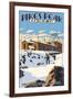 Snow Scene Atop Pikes Peak, Colorado-Lantern Press-Framed Art Print