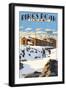 Snow Scene Atop Pikes Peak, Colorado-Lantern Press-Framed Art Print