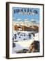 Snow Scene Atop Pikes Peak, Colorado-Lantern Press-Framed Art Print
