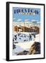 Snow Scene Atop Pikes Peak, Colorado-Lantern Press-Framed Art Print