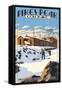 Snow Scene Atop Pikes Peak, Colorado-Lantern Press-Framed Stretched Canvas