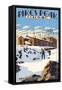 Snow Scene Atop Pikes Peak, Colorado-Lantern Press-Framed Stretched Canvas