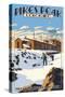 Snow Scene Atop Pikes Peak, Colorado-Lantern Press-Stretched Canvas