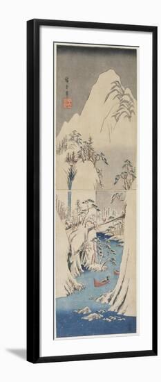 Snow Scene by the Fuji River, C. 1842-Utagawa Hiroshige-Framed Premium Giclee Print