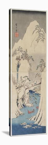 Snow Scene by the Fuji River, C. 1842-Utagawa Hiroshige-Stretched Canvas