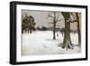 Snow Scene, C.1918 (Oil on Panel)-Charles Sims-Framed Giclee Print