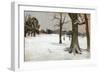 Snow Scene, C.1918 (Oil on Panel)-Charles Sims-Framed Giclee Print