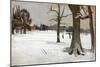 Snow Scene, C.1918 (Oil on Panel)-Charles Sims-Mounted Giclee Print