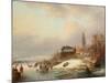 Snow Scene in Holland-Franz Xaver Winterhalter-Mounted Giclee Print