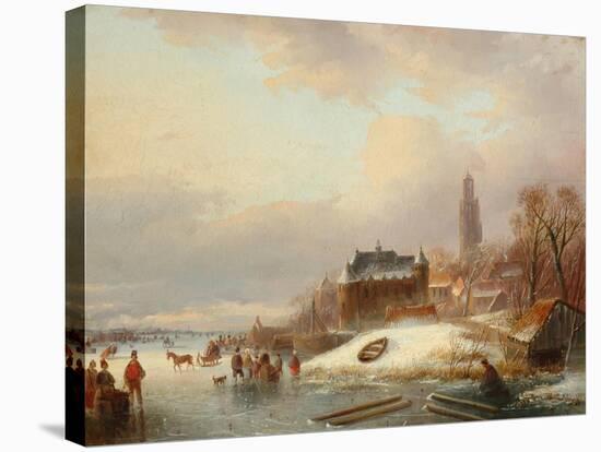 Snow Scene in Holland-Franz Xaver Winterhalter-Stretched Canvas