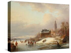 Snow Scene in Holland-Franz Xaver Winterhalter-Stretched Canvas